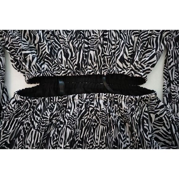 MICHAEL Michael Kors MR381F17N8 Women's Sz XS Zebra Print Cutout Dress - Picture 10 of 14